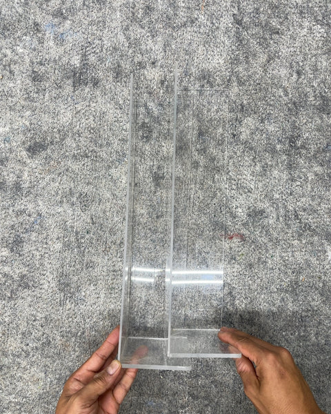 Clear Acrylic Corner Wall Shelves, 4x4x15”
