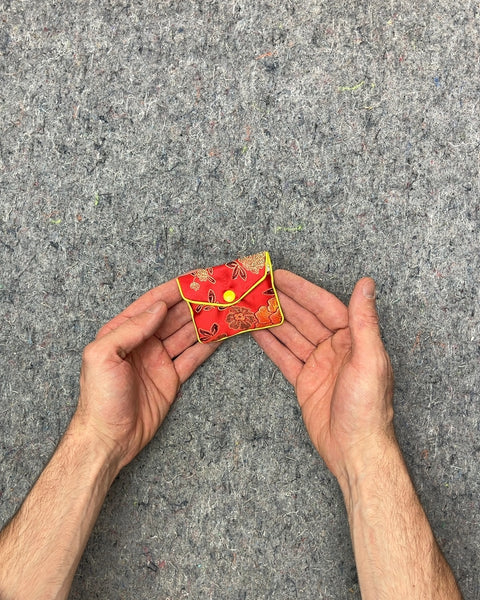 Red Floral Coin Purse For Like 2 Coins