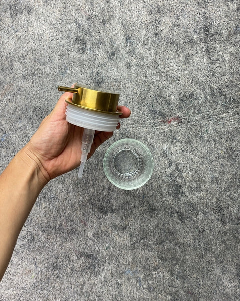 Glass Soap Dispenser with Gold Pump