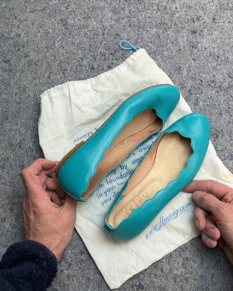 Cute French Sole Scalloped Ballet Flats That Look Like Chloé, Size US 7 W