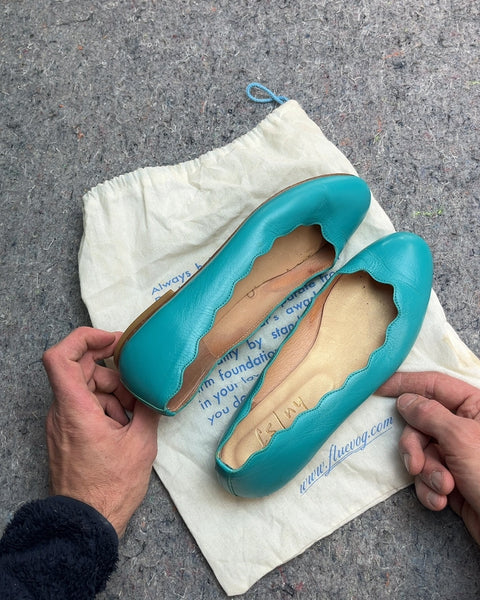 Cute French Sole Scalloped Ballet Flats That Look Like Chloé, Size US 7 W