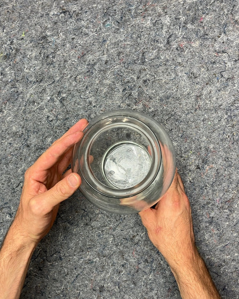 Big Clear Glass Vase, H7"
