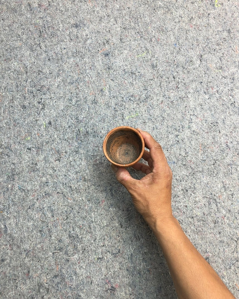 Small Terracotta Planter with Painted Design