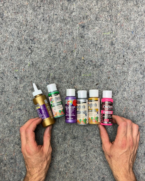 Assorted Craft Paints and Glue