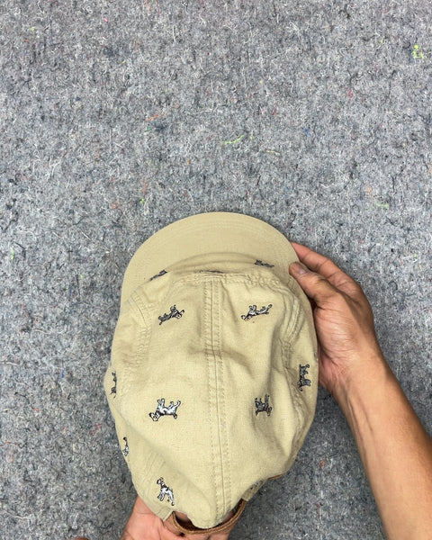 J.Crew Tan Dog Print Baseball Cap