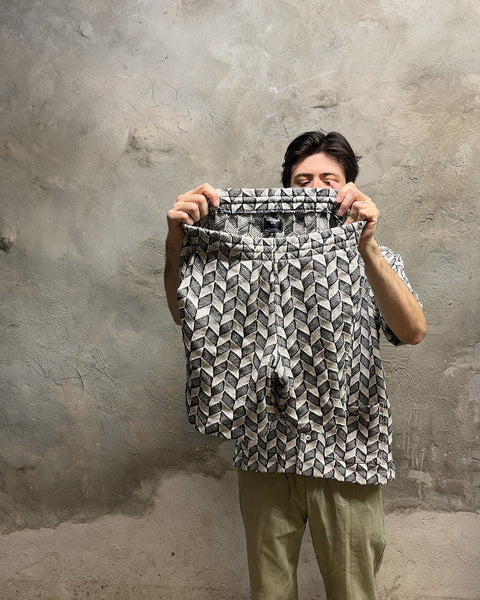 Todd Snyder Geometric Pattern Shirt & Shorts, Size M