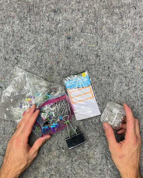 Assorted Paper Clips, Push Pins & Labels