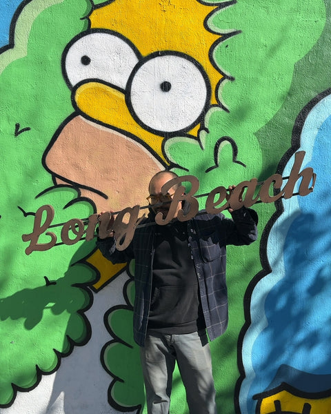Long Beach Metal Sign, 5ft