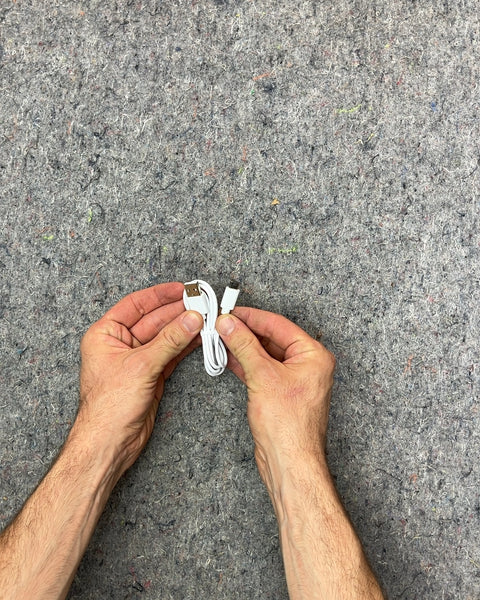 White USB to USB-C Charging Cable