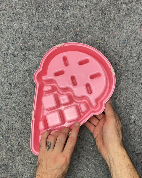 Pink Ice Cream Cone Shaped Slow Feeder Pet Bowl
