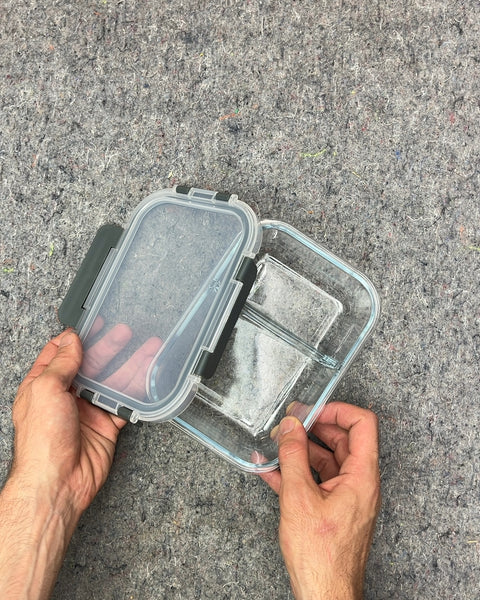 Glass Divided Lunch Container with Lid