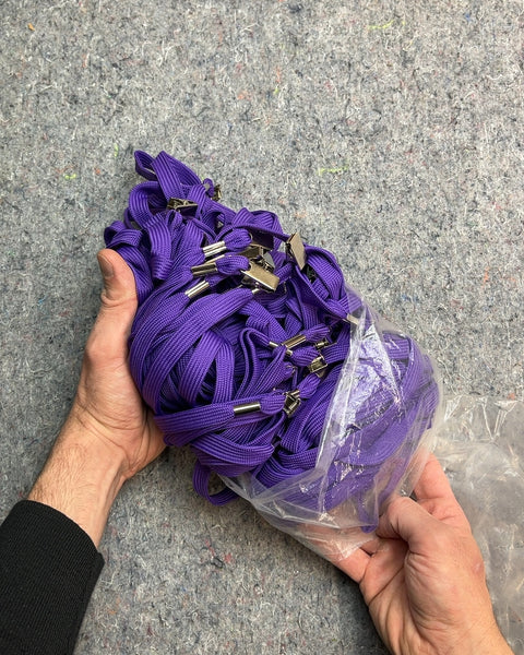 Bundle of Purple Lanyards with Metal Clips