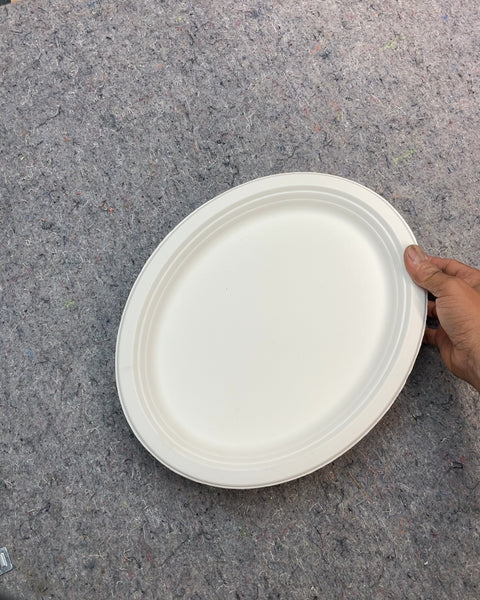 White Oval Disposable Plates