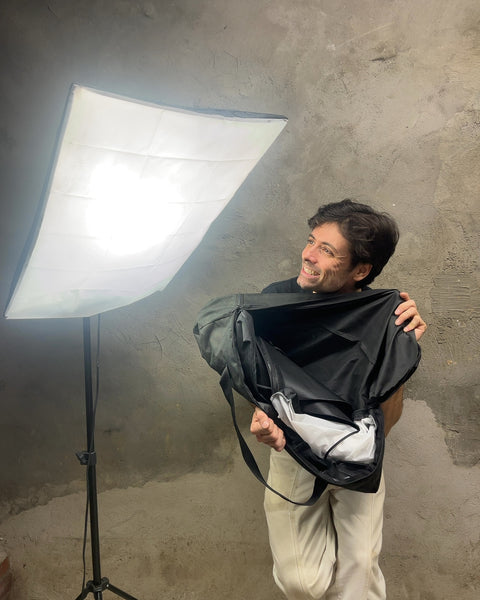 Pusn Softbox Photography Lighting Kit with 2 Lamps, 1 Bulb and Bag