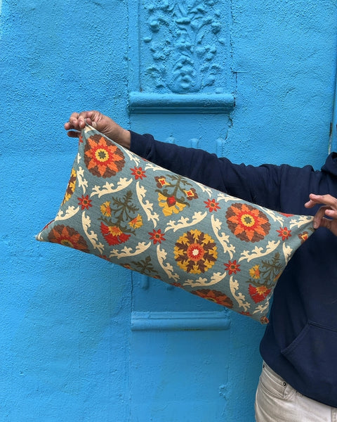 Floral Pattern Throw Pillow, 21"