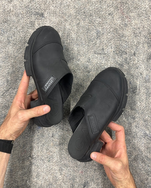 GANNI Recycled Rubber City Mules, Size EU 38
