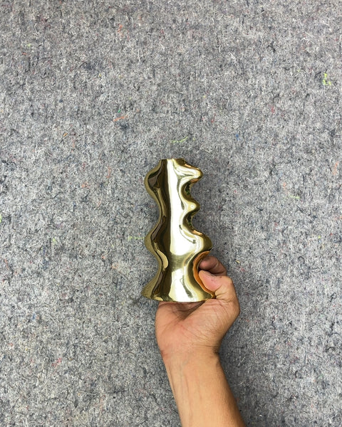 Gold Wavy Candle Holder