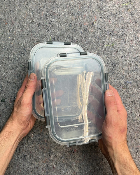 Two Clear Glass Food Storage Containers with Lids
