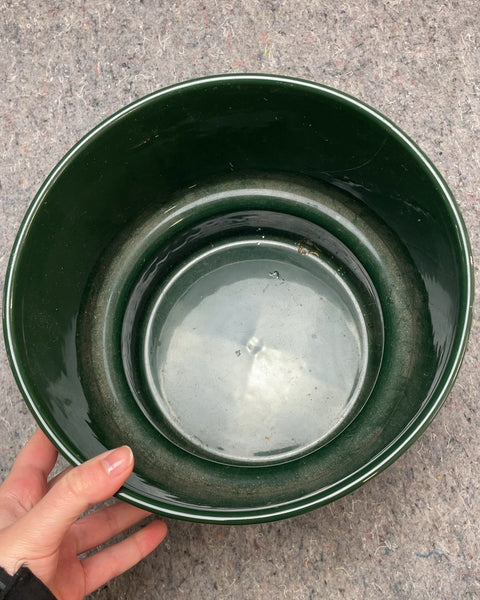 Green Ceramic Planter Pot, 9"
