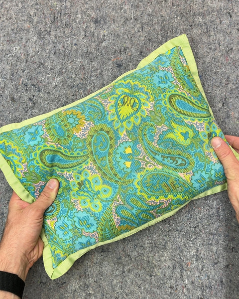 Green and Blue Paisley Throw Pillow, 11x14"