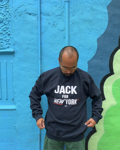 Bayside Black Jack For New York Crewneck Sweatshirt, Size L