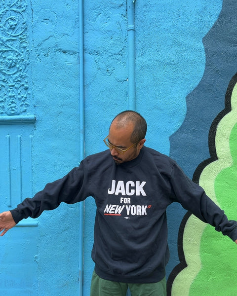 Bayside Black Jack For New York Crewneck Sweatshirt, Size L