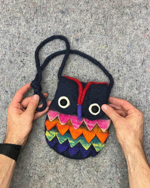 Felted Owl Crossbody Bag
