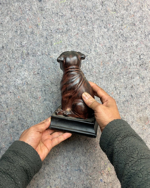 Pug Dog Figurine on Pedestal