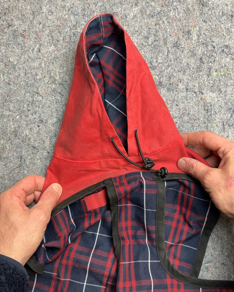 Love Thy Beast Red Plaid Dog Coat, Size 12