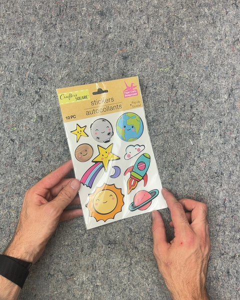 Crafter's Square Space Themed Pop-Up Stickers, 10 PC