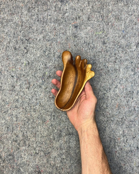 Wooden Foot Shaped Trinket Dish