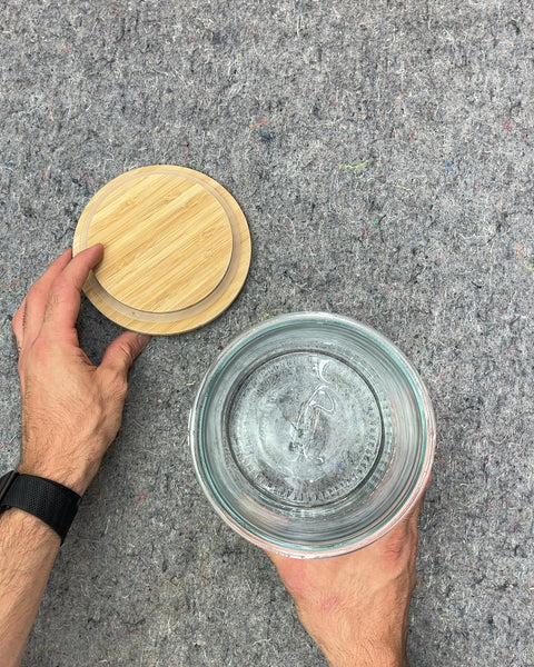Big Glass Storage Jar with Wood Lid