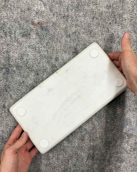 White Rectangular Marble Tray, 7x13"