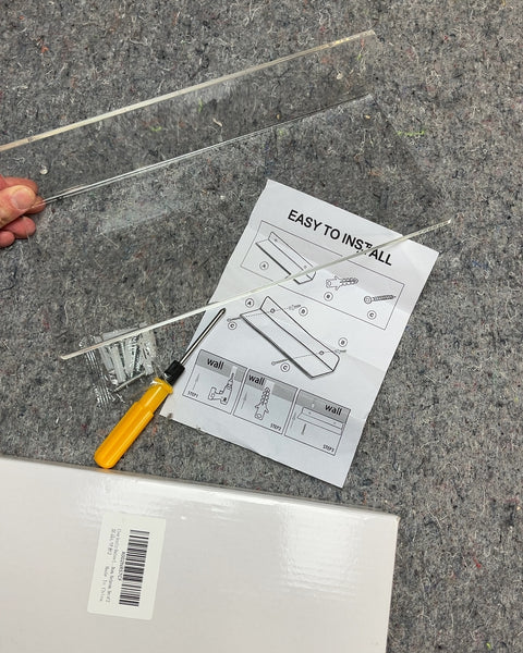 Acrylic Wall Shelf with Hardware, L12"