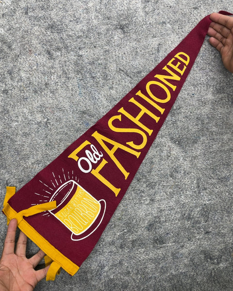Old Fashioned Cocktail Bourbon Felt Pennant