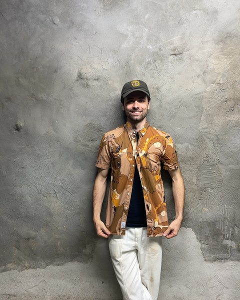 I Love Ugly Beige Big Mouth Frankie Short Sleeve Shirt, Size S