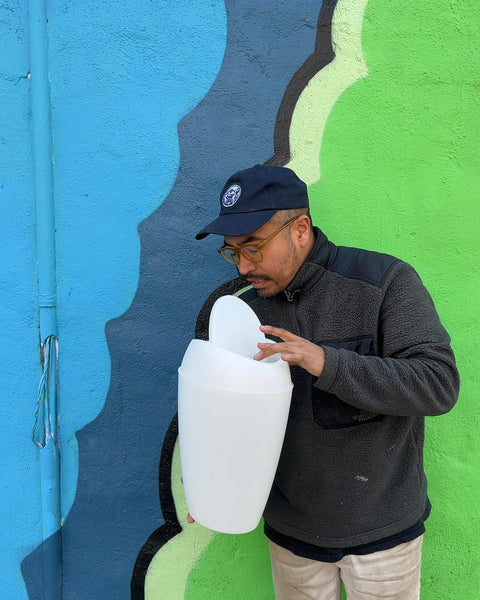 Another White Plastic Swing-Top Trash Can