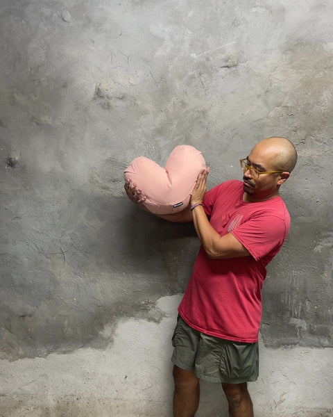 Retrospec Pink Heart Shaped Yoga Cushion