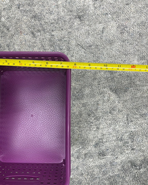 Purple Woven Pattern Plastic Storage Baskets, 9x7x4”