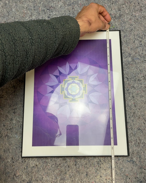 Framed Purple Mandala Wall Art, 11x14"