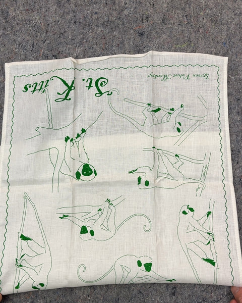 St. Kitts Green Vervet Monkeys Tea Towel