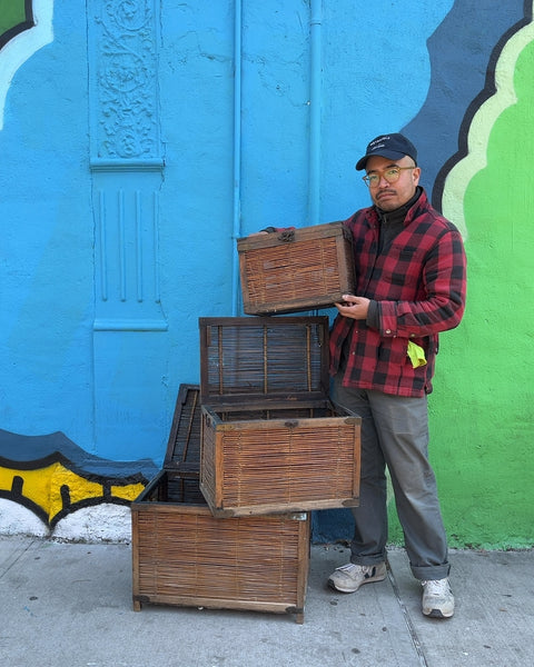 Three Vintage Wicker Storage Boxes, 23x14x15"