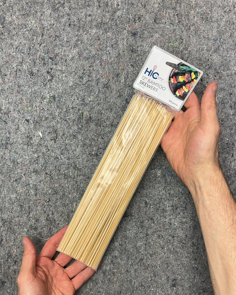HIC Kitchen 12" Bamboo Skewers, 100 Pieces