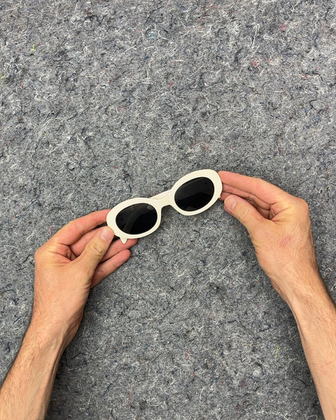 Fake Celine White Oval Sunglasses