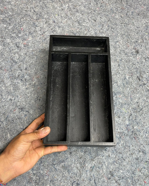 Black Wood Drawer Organizer Tray