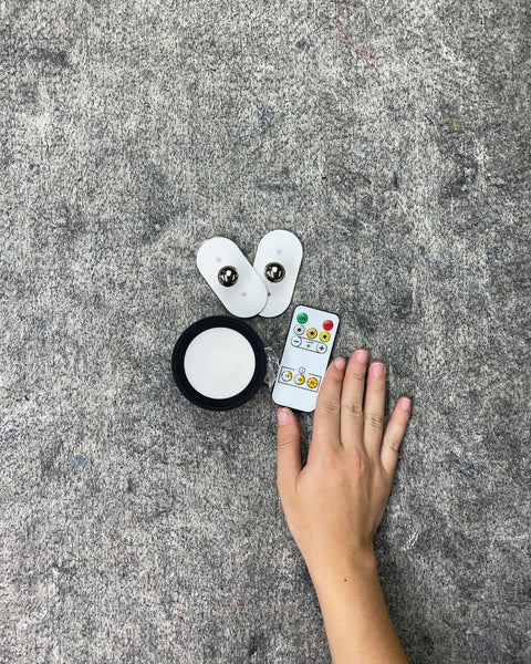 Rechargeable Puck Light with Remote and Adhesive/Screw In Hangers
