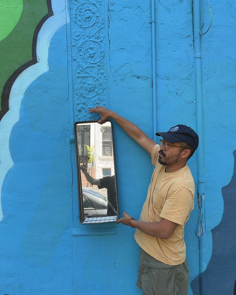 Bigger Iron Bar Mirror, H27"