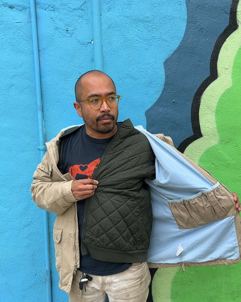 Nike SB x Skate Mental Hooded Parka Utility Field Jacket With Quilted Bomber Jacket Insert, Size L