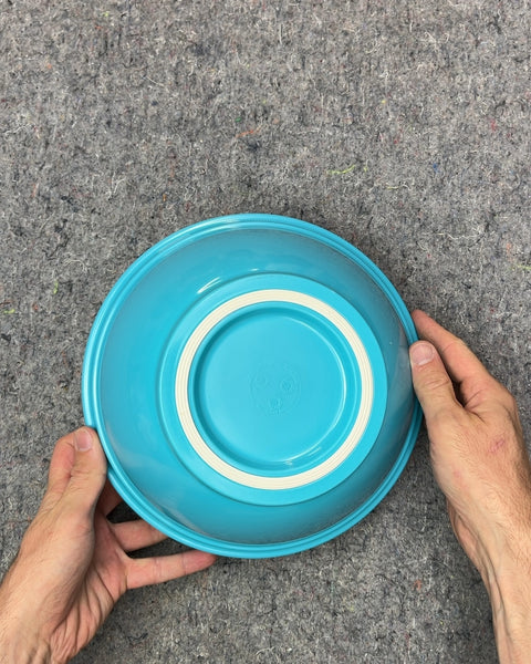 Blue and White Plastic Mixing Bowl, 10"