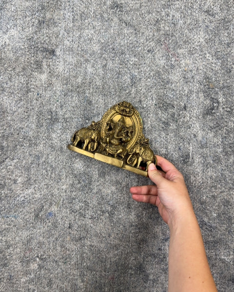 Brass Ganesha with Elephants Figurine